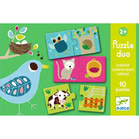 PUZZLE DÚO HABITAT.  EDUCATIVO.